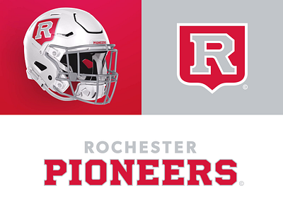 04/32 – Rochester Pioneers branding design football illustration logo new york pioneers r rochester sports sports branding typography