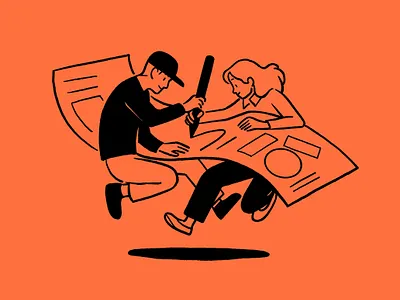 Central Office #1 central office couple illustration editorial illustration illustration spot illustration work together