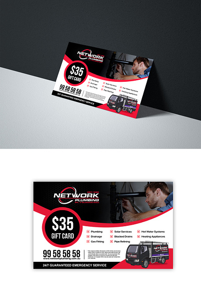 Network Plumbing Post Card Design