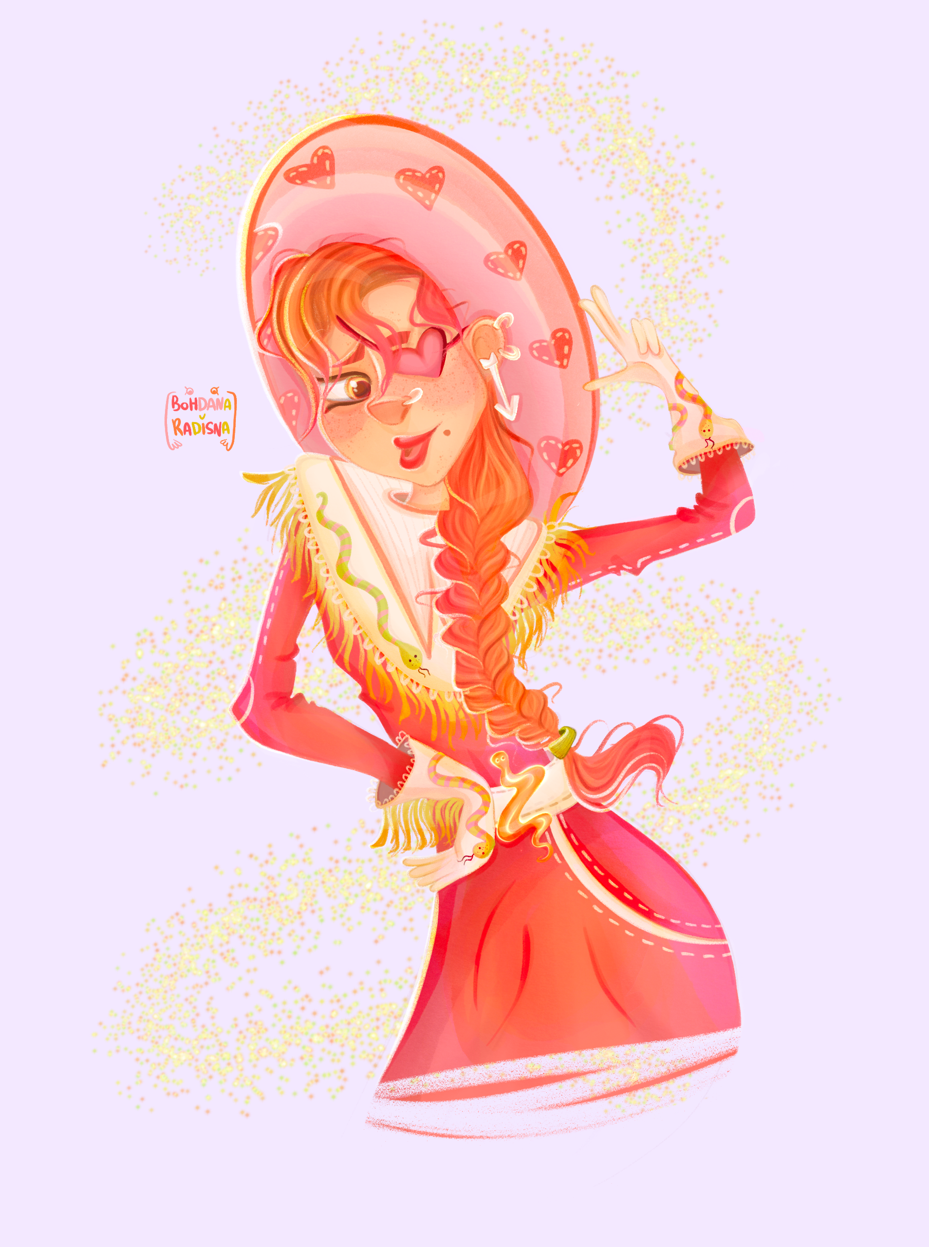 Girl character design apple pencil bookillustration brightcharacters cartoondesign characterdesign childrenillustration colorsillustration cowboygirl design digitalart digitaldrawing dtiys flowers girl halfheight illustration ipad postcards sticker valentinesday