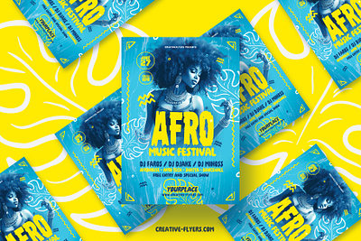 Afro Music Festival Poster (PSD) afro afro party creative flyer creativeflyers flyer flyer templates graphic design music flyer music poster party flyer photoshop poster psd