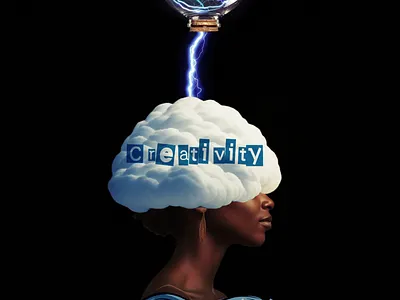 "Creativity" - Graphic Collage [Art Direction/Design] ai black blue collage creativity gold graphic design illustration