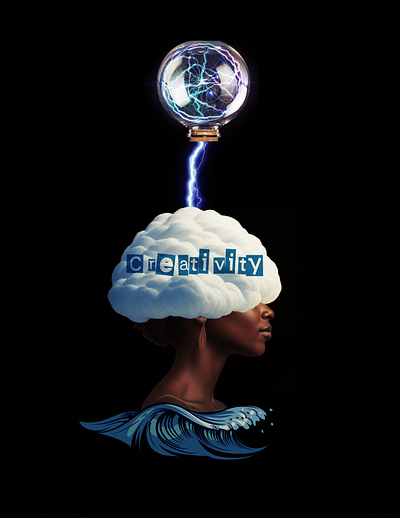 "Creativity" - Graphic Collage [Art Direction/Design] ai black blue collage creativity gold graphic design illustration