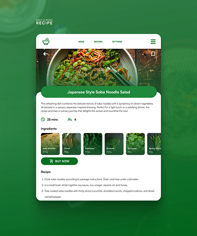 Daily UI #040 - Recipe app daily ui 040 dailyui design recipe ui