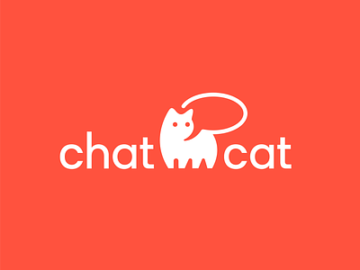 chat cat animal cat chat communication logo negative negative space pet playful positive space speech speech bubble