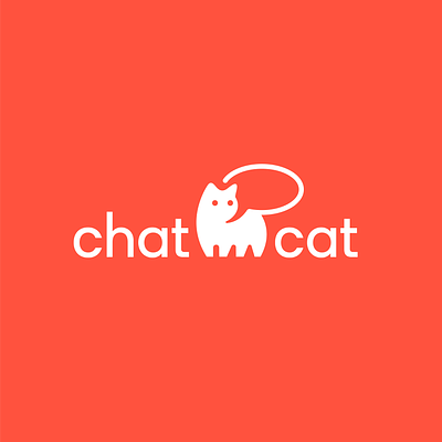 chat cat animal cat chat communication logo negative negative space pet playful positive space speech speech bubble