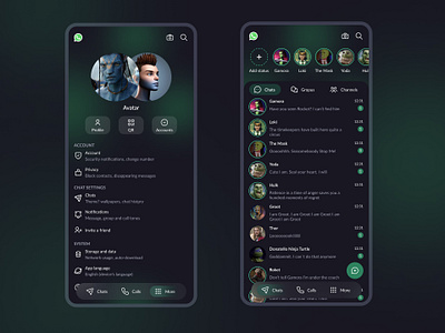WhatsApp Redesign appdesign design illustration messenger mobile product productdesign ui ux