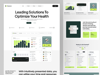 Doctor Analytic Dashboard Landing Page app appointment book clean design doctor fireart health landing page ui ux web