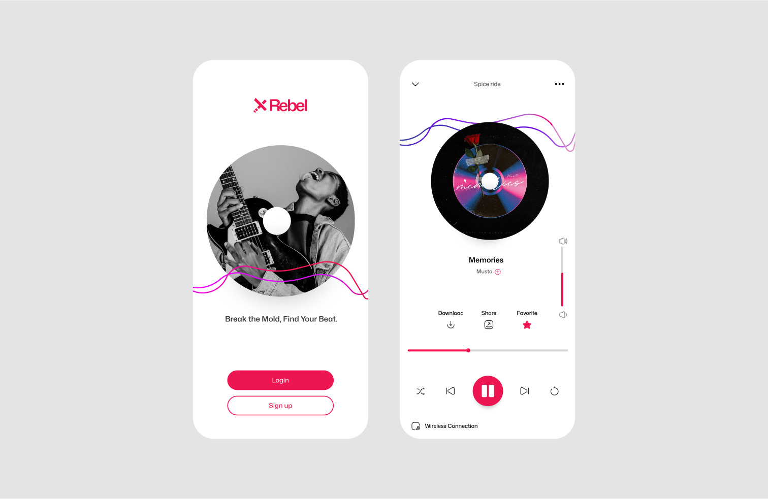 Rebel Music Player Daily UI dailyui illustration music ui ux