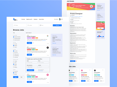 Browse Jobs Concept bento ui browse jobs button card color content cta filter header icon job search promo sidebar tabs textarea tooltip typography ui ui ux design ux