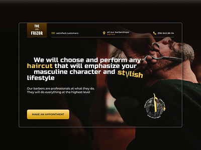 The Frizor Barbershop | Landing page Design barbershop design landing page ui uiux ux web design website