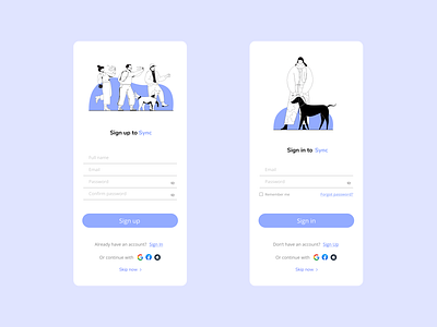 Sign in/Sign up mobile button character design graphic illustration mobile page pastel people phone product design signin signup ui uidesign vector woman