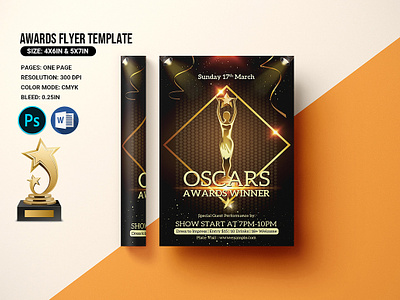 Oscar Award Night Flyer acoustic flyer award night award party club dj party event fashion show invitation ms word music music concert musical party night party oscar award flyer oscar award party party flyer photoshop template poster retro music retro party