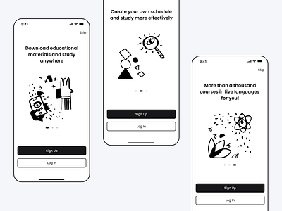 E-learning App Onboarding design e learning illustration mobile app mobile design product design ui ux