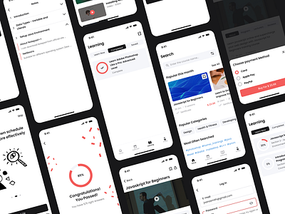 E-learning App cources design e learning education mobile app mobile design product design ui ux