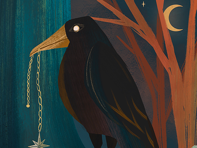 Corvus Hollow - crow/raven illustration crow art crow illustration illustration moody color palette raven art storybook texture