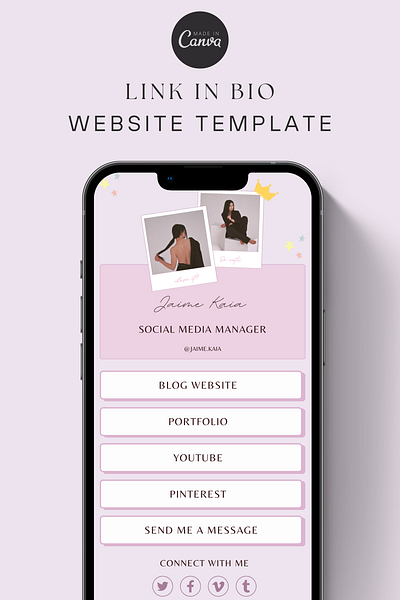 Pastel Pink Link in bio ig bio link landing page link in bio pink website social media ui design website inspo