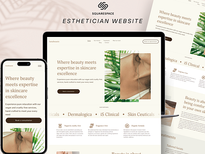 Esthetician Website beauty website esthetician website landing page minimalist website modern website one landing page ui ui design