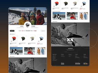 E-commerce for Skiing Brand branding dashboard header illustration landing page menu ui ux uxui website