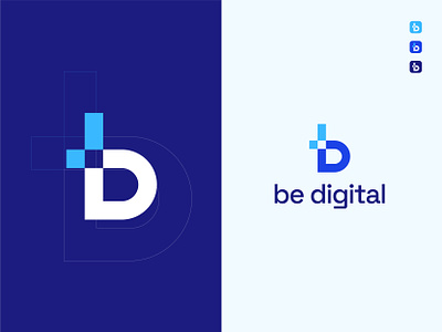 Be Digital Logo Design 3d branding custom design flat graphic design logo logo mark logodesign minimal ui