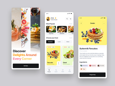 Food App - Food Order and Delivery App android app app designer clean delivery design dinner ecommerce food food and drink food app food delivery food order ios app lunch mobile mobile app order ui ux