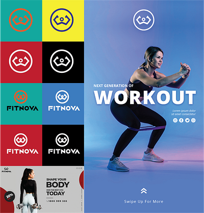 FitNova Fitness Apps branding fitness apps logo