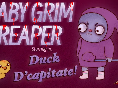 Baby Grim Reaper Intro/Outro animation design illustration procreate retro