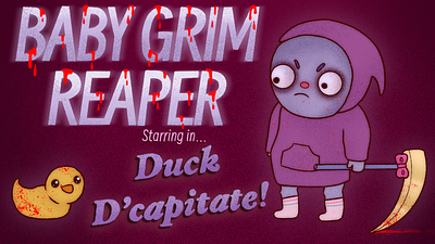 Baby Grim Reaper Intro/Outro animation design illustration procreate retro