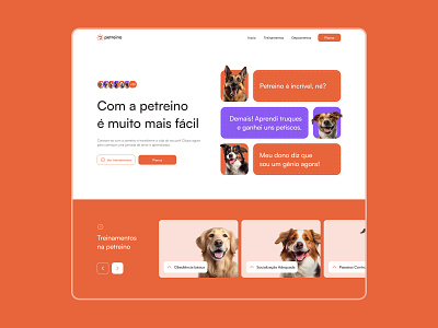 Petreino | UX / UI Design design dog hero landing page section ui ux