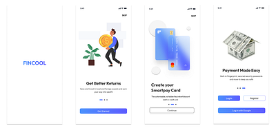 FINCOOL autolayout credit card finance mobile app mobile design ui