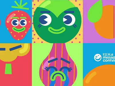 EMC - new happy characters animation character design emojis emotion escola missão continente happy illustration