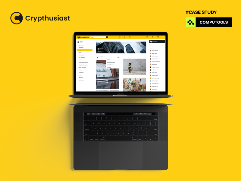 Crypthusiast blockchain cryptocurrency design social network ui ux