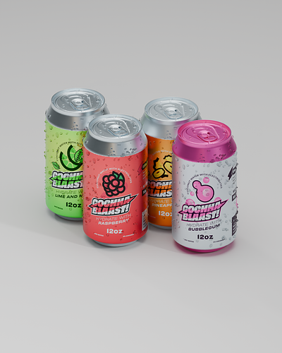 Cochha Blaast 3d branding can designer drink electrolytes graphic design gym illustration logo sports style vector water