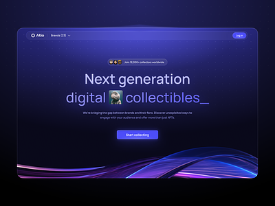 This NFT marketplace proves skeuomorphic design is cool again 🔮 3d blockchain crypto ecommerce glass glow landing page marketplace nft skeuomorphic startup web design
