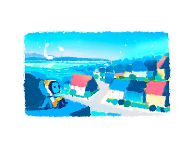 suburban view illustration