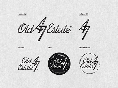 Old 47 Estate Logo Suite beer beverage cocktails northwest oregon tasting room vintage wine