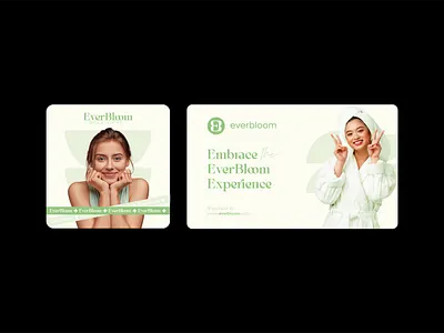 EverBloom Skincare Social Media Design | Ads | Banner advertisement aesthetics branding cosmético facebook ads graphic design instagram post minimalist redes sociais skincare sleek social media design trendy web banner