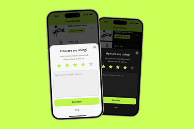 Daily UI #016 — Pop-Up/Overlay app daily dailyui feedback figma gym interface overlay pop up popup rating stars ui ux workout