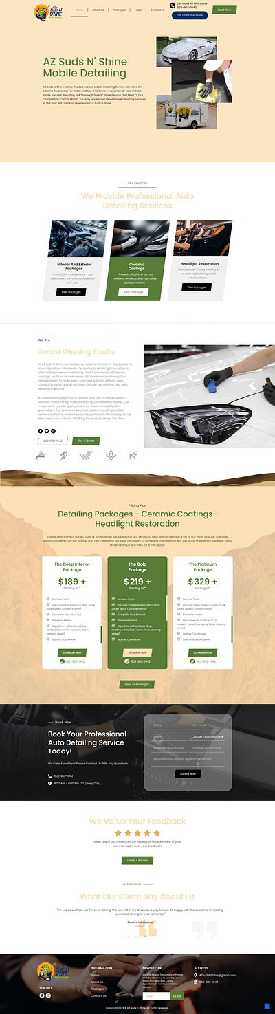 WEB DESIGN FOR CAR DERTAILING COMPANY 3d animation designing detailing graphic design logo ui web design