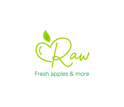 Raw | Fresh apples & more | Typographic vegan fruits shop logo branding business card design fruits shop graphic design logo logo design vegan shop vegetarian