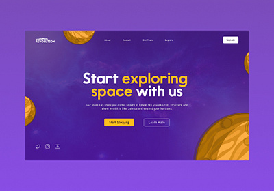 Landing Page - Cosmic Revolution landing site ui ux web веб дизайн лендинг сайт