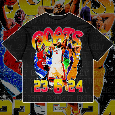 GOATS NBA Vintage Rap Tee Bootleg Design air basketball bootleg bootleg design bootleg tshirt branding bryant design goat graphic design illustration jordan king kobe lebron mamba nba rap tee ui