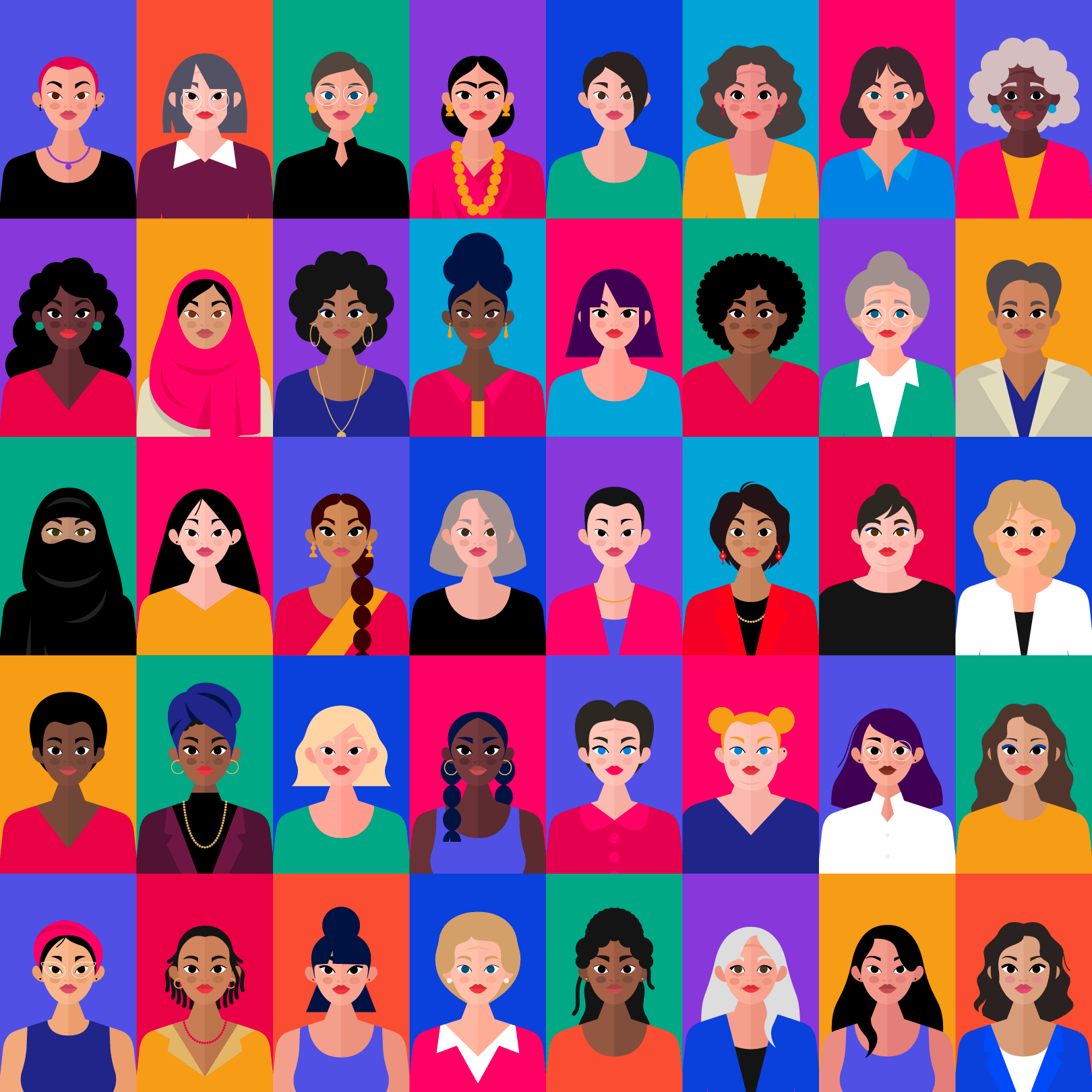 Embracing Diversity 8m branding celebrate character design character illustration color diversity empowerment equality girl power graphic design illustration international womens day power powerful strengthindiversity unity woman women womenempowerment