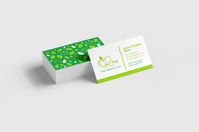 Raw vegan fruit shop business card design branding business card fruit shop graphic design logo unique concept vector vegan vegan restaurant