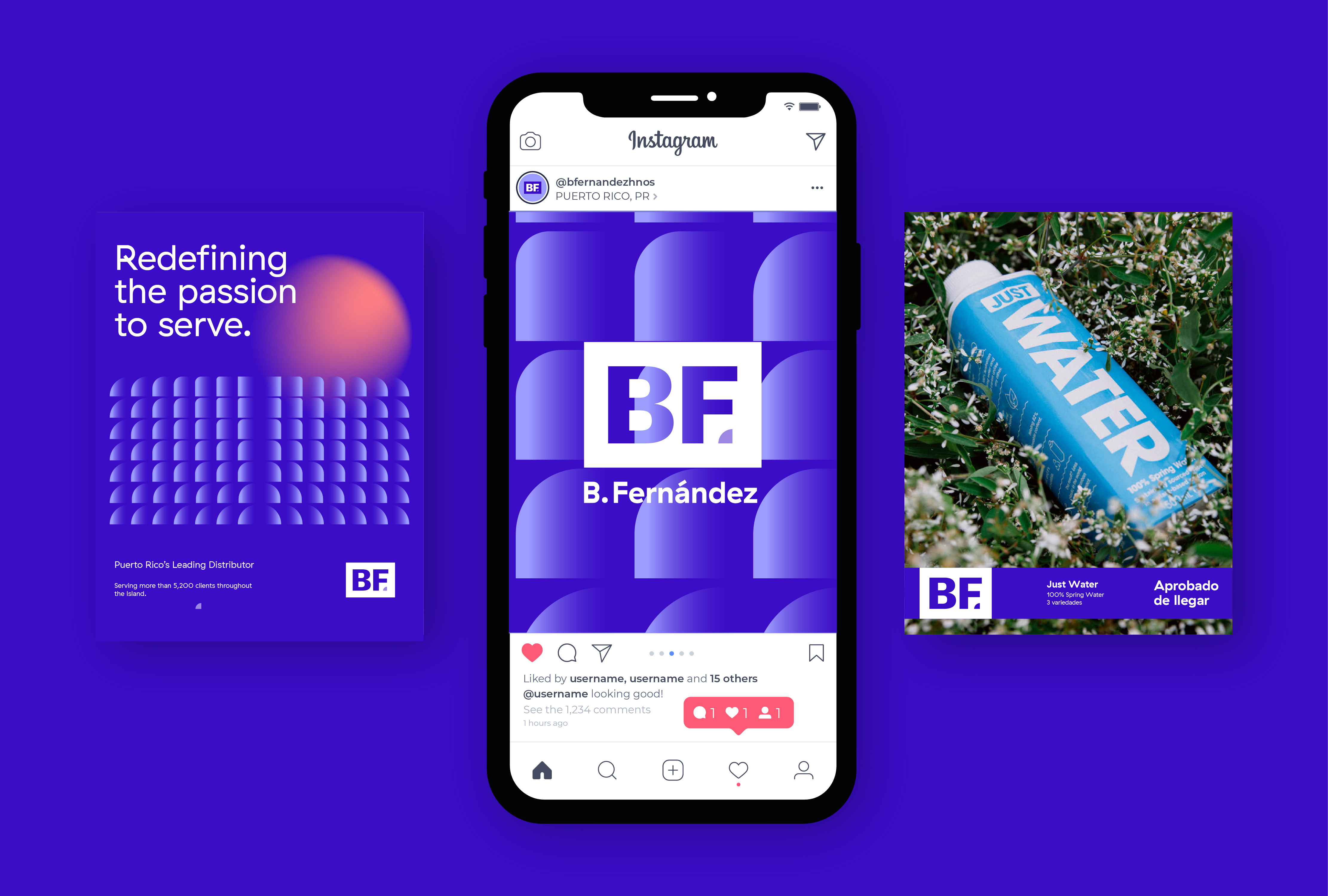 B. Fernández & Hnos. blue brandidentity branding puertorico typography