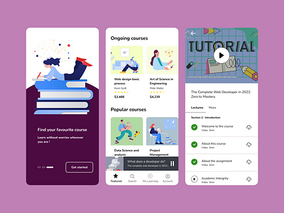 E-learning Mobile App app application branding design e learning ecommerce graphic design mobile mobile app mobile design online tuition ui ui design ux ux design web design website