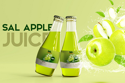 APPLE Juice Label Design & 3D Mockup 3d branding design graphic design illustration juice label logo mockup product ui ux vector