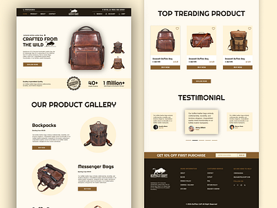 Leather Bag Web Design branding design landing page ui ux web design