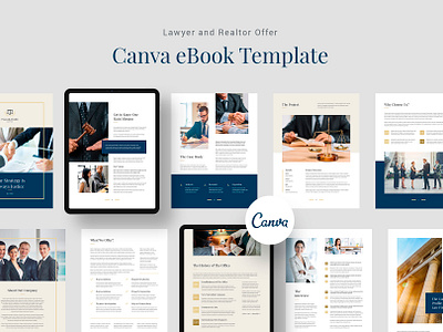 Lawyer and Realtor eBook Canva Template Instant Download annual report ebook business template businessman canva template company profile ebook company profile template digital product ebook corporate template ebook template instant download it solutions law law firm template lawyer template project proposal template real estate ebook real estate template realtor ebook realtor template ui template