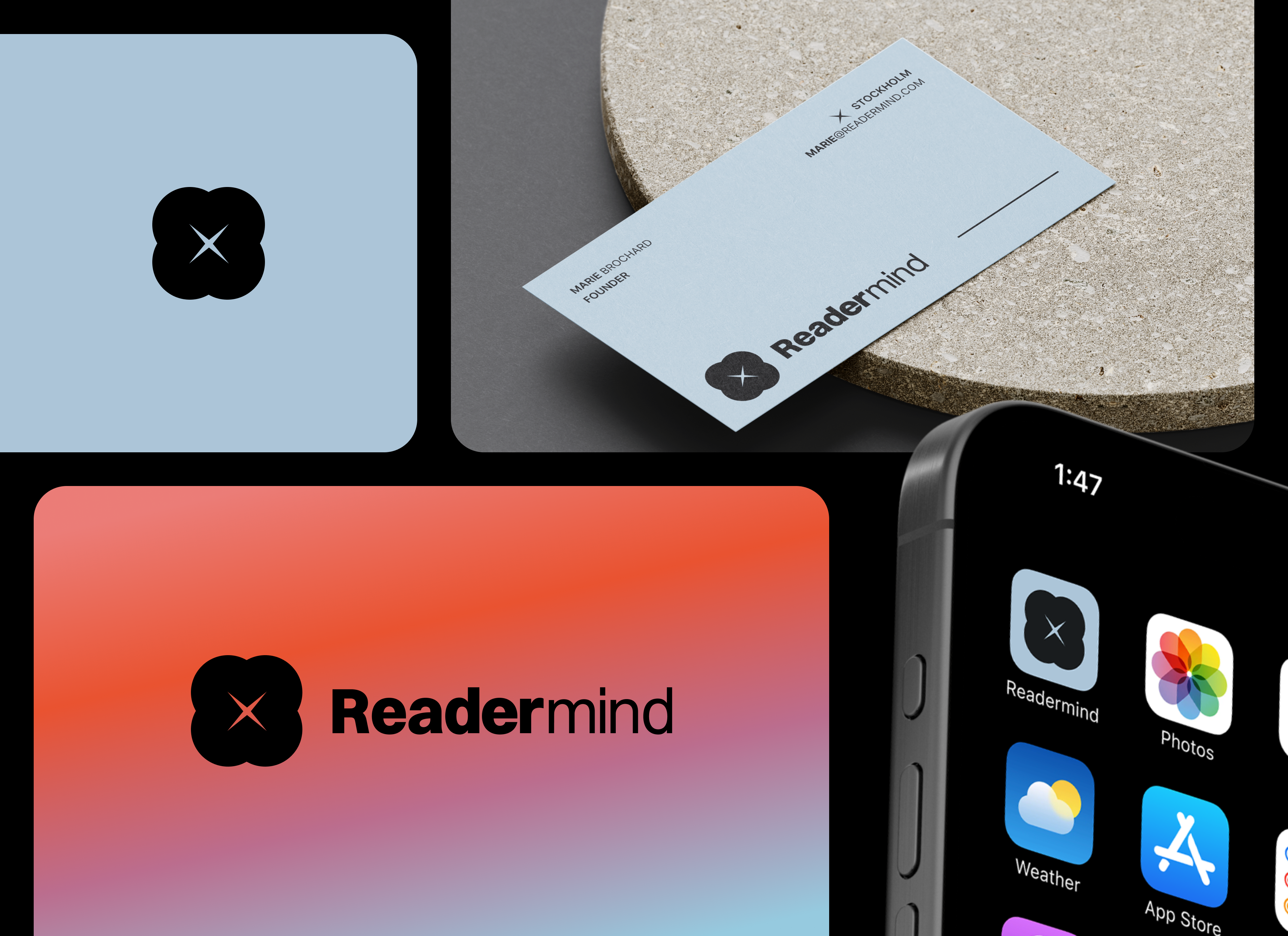 Readermind - Brand identity art direction articles blog brand guidelines brand identity branding graphic design ios ios app logo logo design medium reading stories ui ux visual language